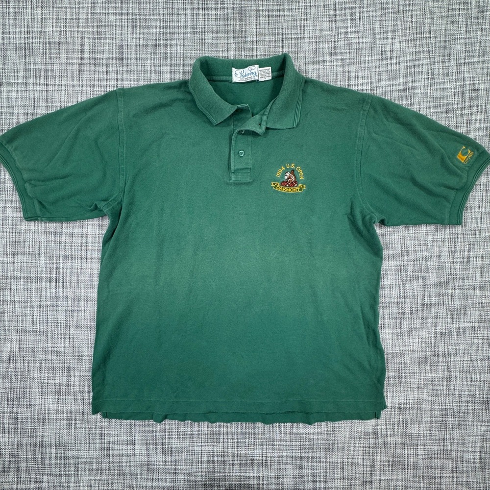 VINTAGE Pickering Mens Polo Shirt 1994 US Open Oakmont Golf Lisle Green Sz Large
